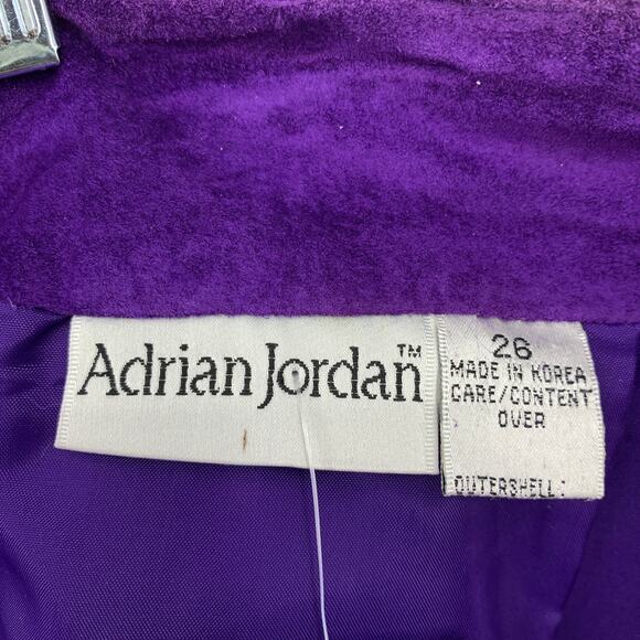 Adrian Jordan Suede Leather Skirt Womens Plus Sz 3X Purple Knee Length Straight - Picture 5 of 6